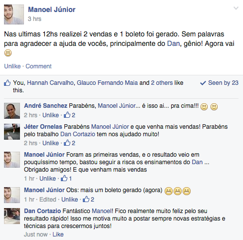 Depoimento do Manoel Júnior no Facebook